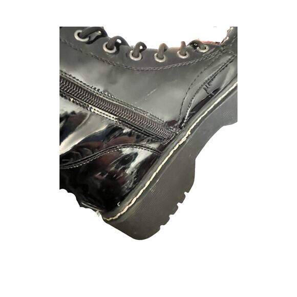 Sincerely Jules Harley Black Patent Platform Combat Boots Size 6.5 Chunky Sole - Picture 8 of 11